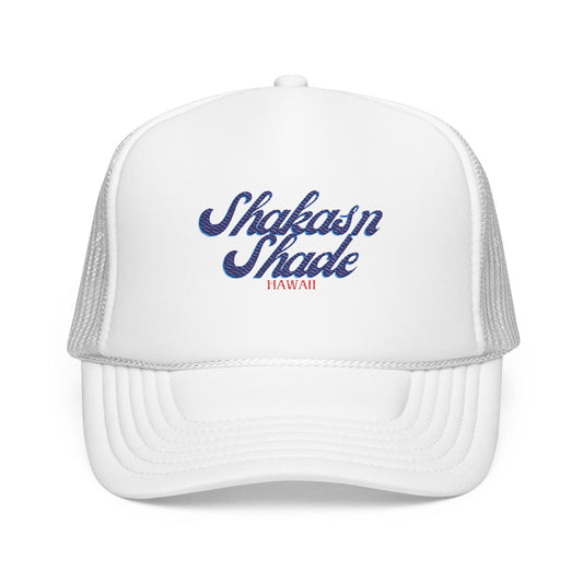 Retro Script Embroidered Foam Trucker Hat