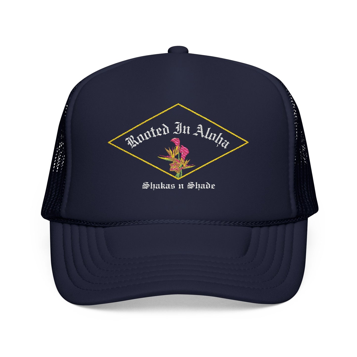 Rooted In Aloha Embroidered Foam Trucker Hat
