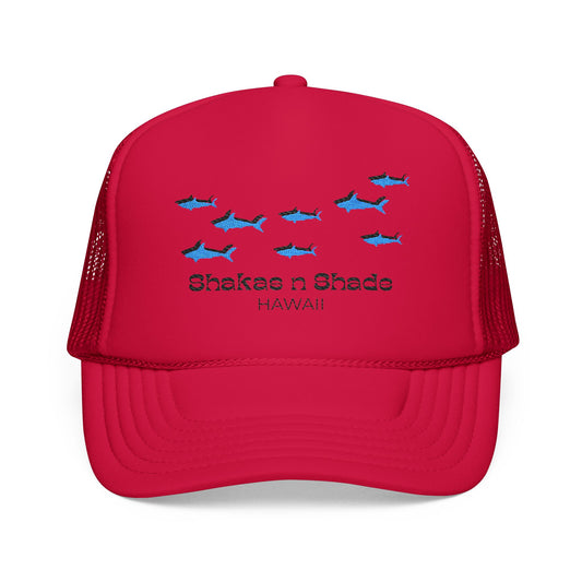 Shark Shadows Embroidered Foam Trucker Hat