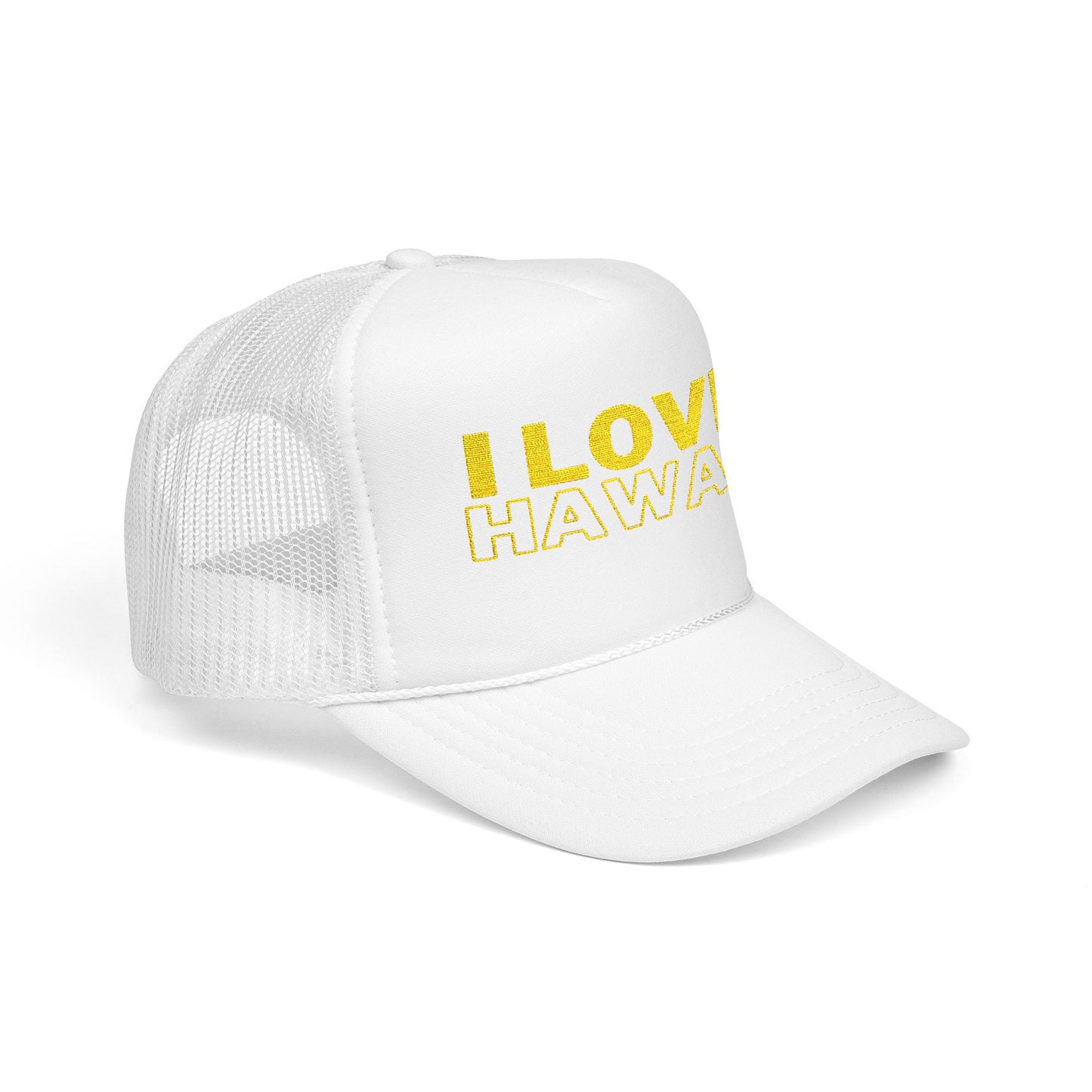 I Love Hawaii Embroidered Foam Trucker Hat