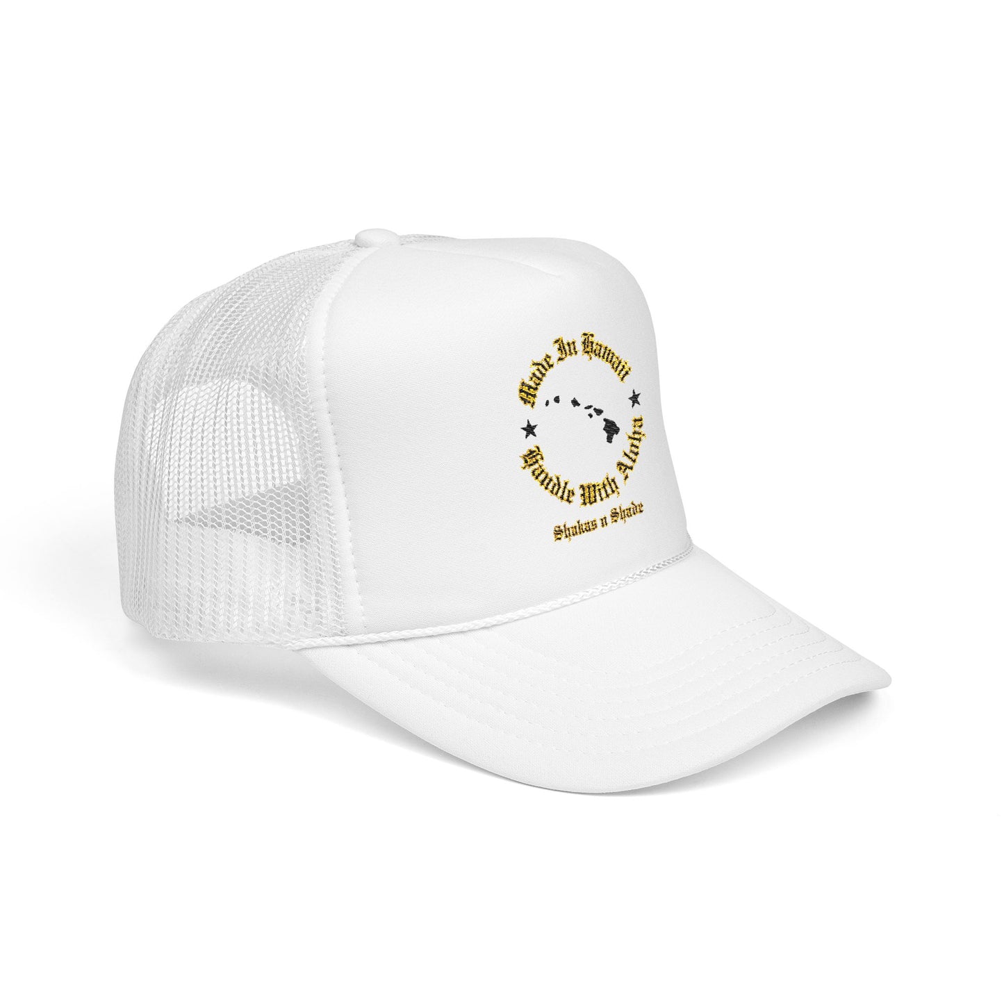 Made In Hawaii Handle With Aloha Embroidered Foam Trucker Hat