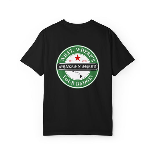 What, Where's Your Badge? Mens T-Shirt