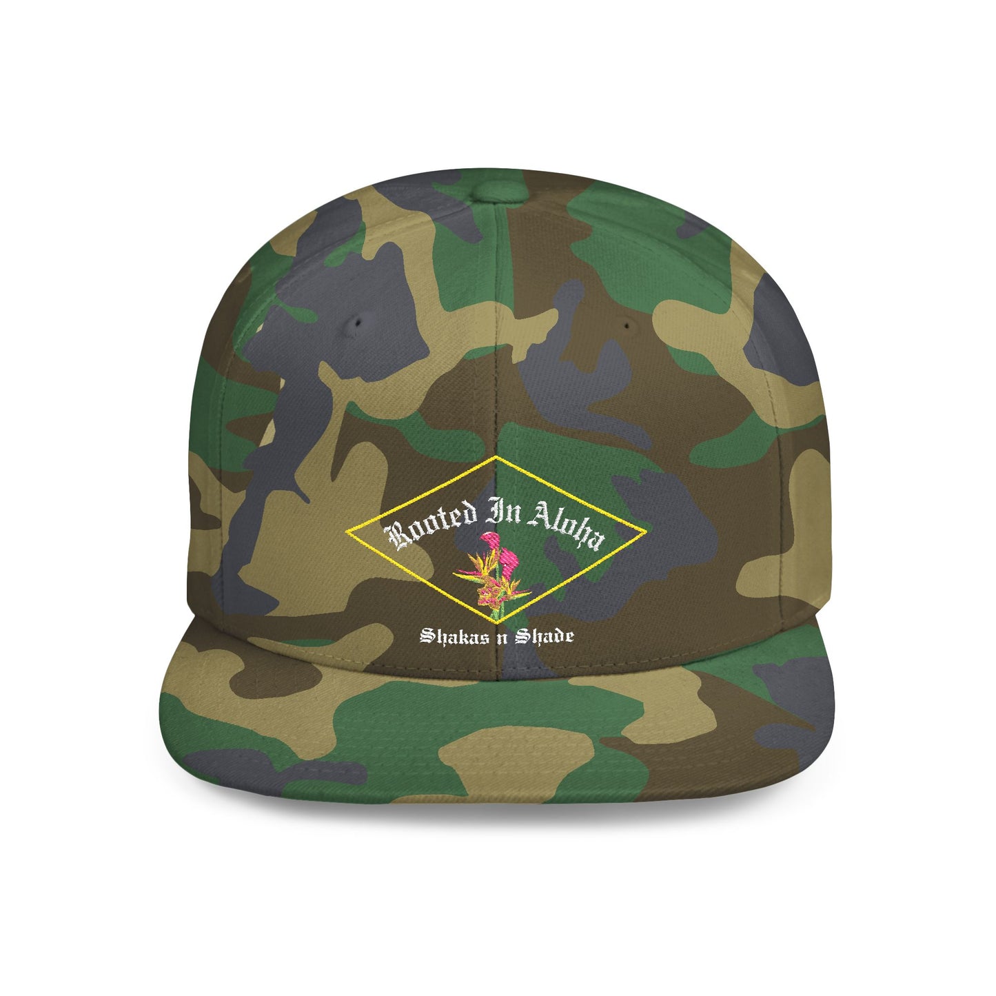 Rooted In Aloha Flat Bill Snapback Cap