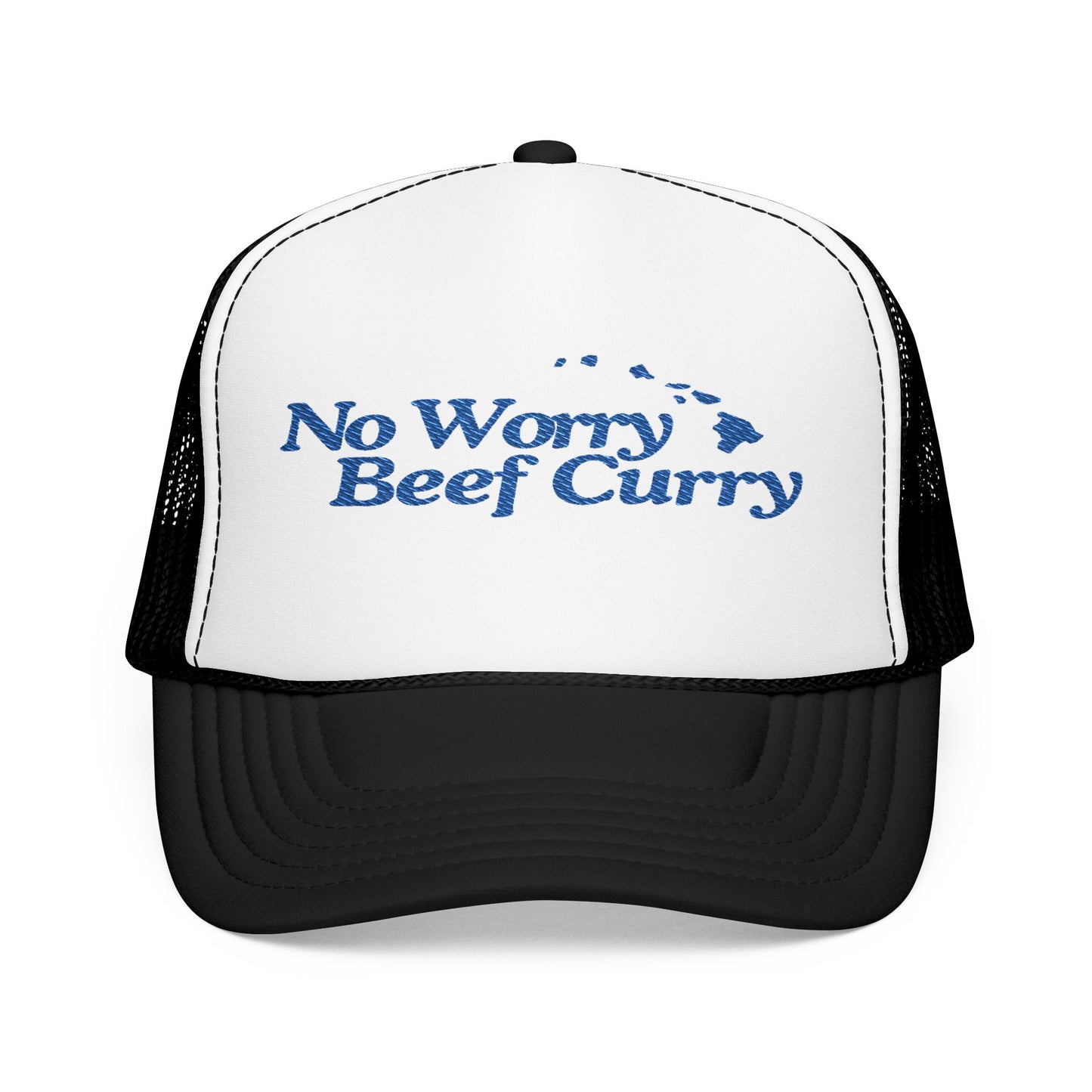 No Worry Beef Curry Embroidered Foam Trucker Hat