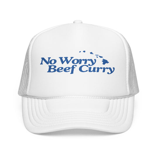 No Worry Beef Curry Embroidered Foam Trucker Hat