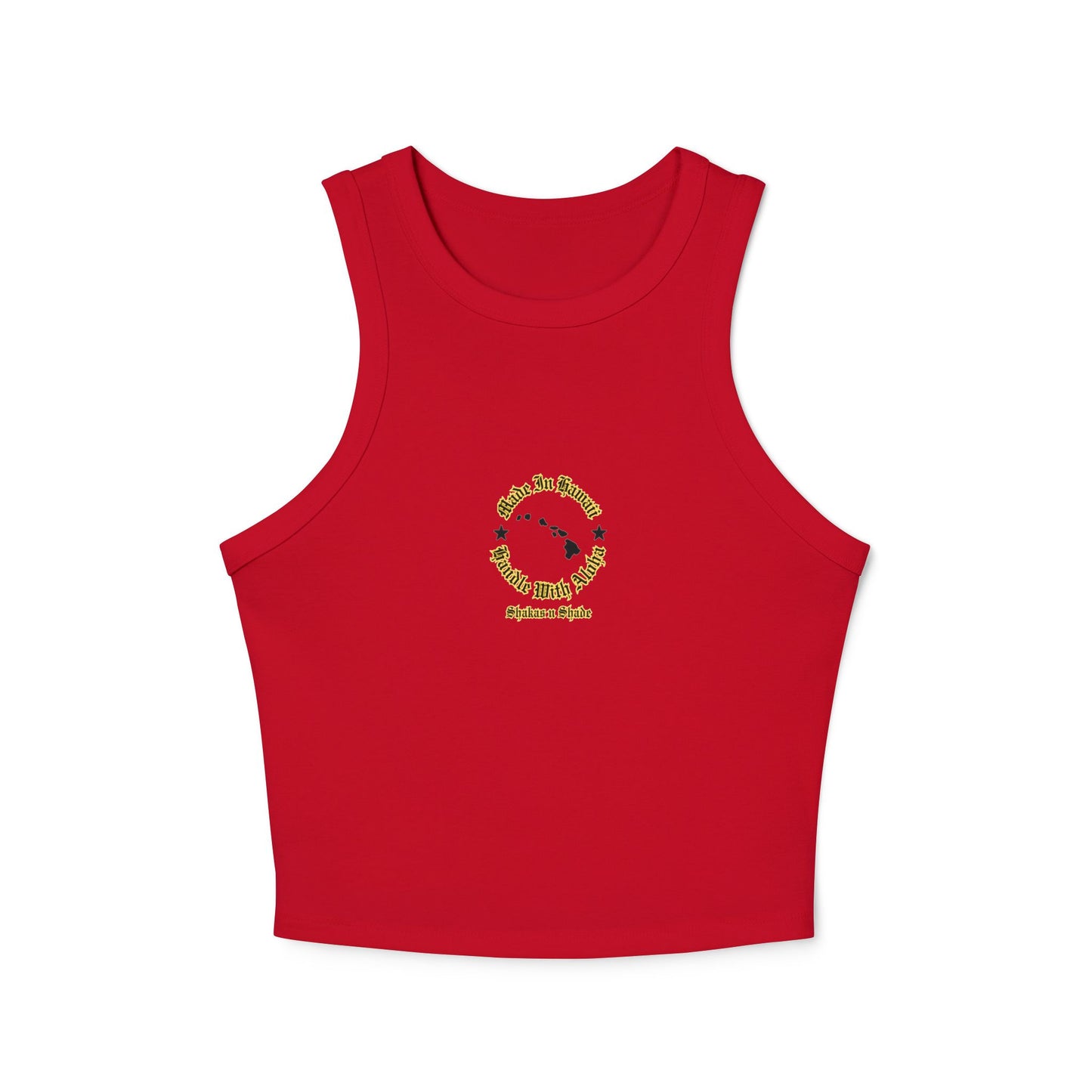 Made In Hawaii Handle With Aloha Women's Micro Rib Racer Tank Top