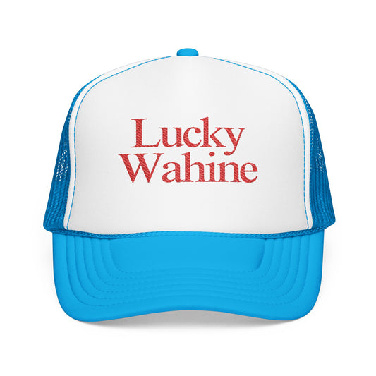 Lucky Wahine Embroidered Foam Trucker Hat