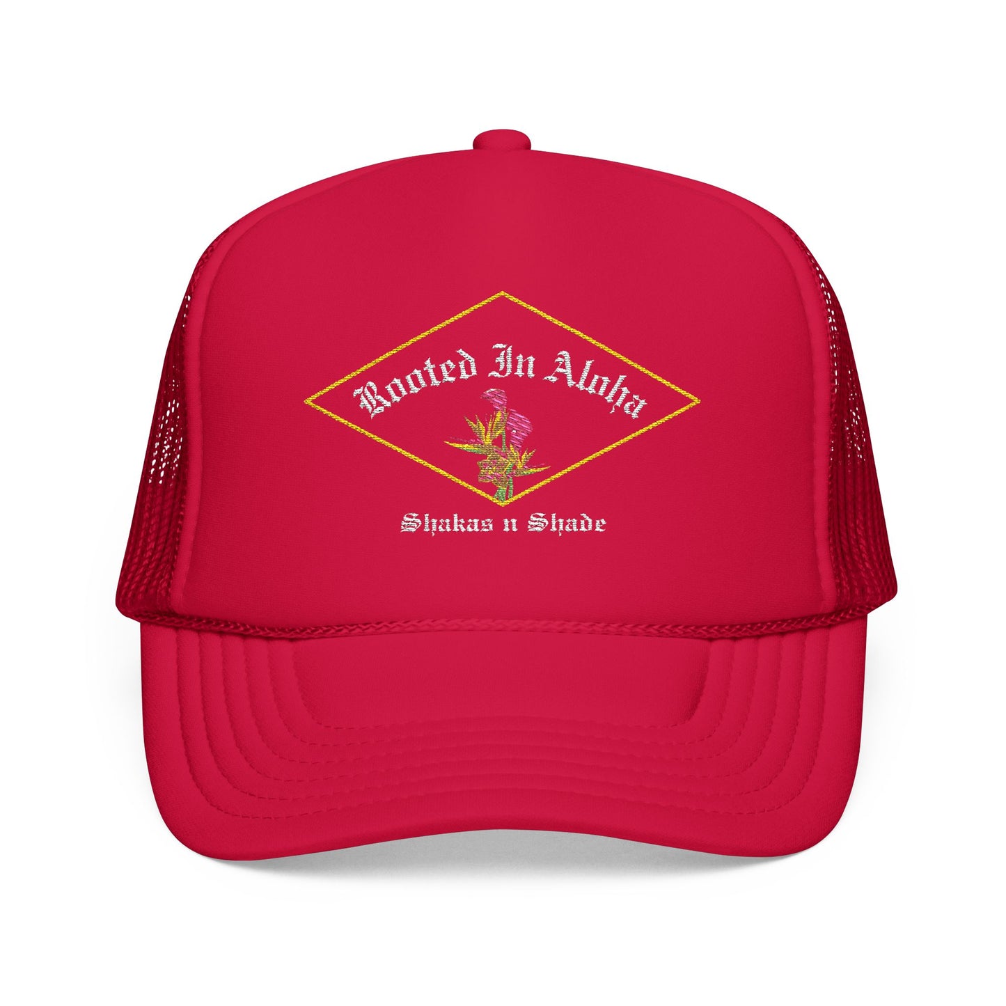 Rooted In Aloha Embroidered Foam Trucker Hat