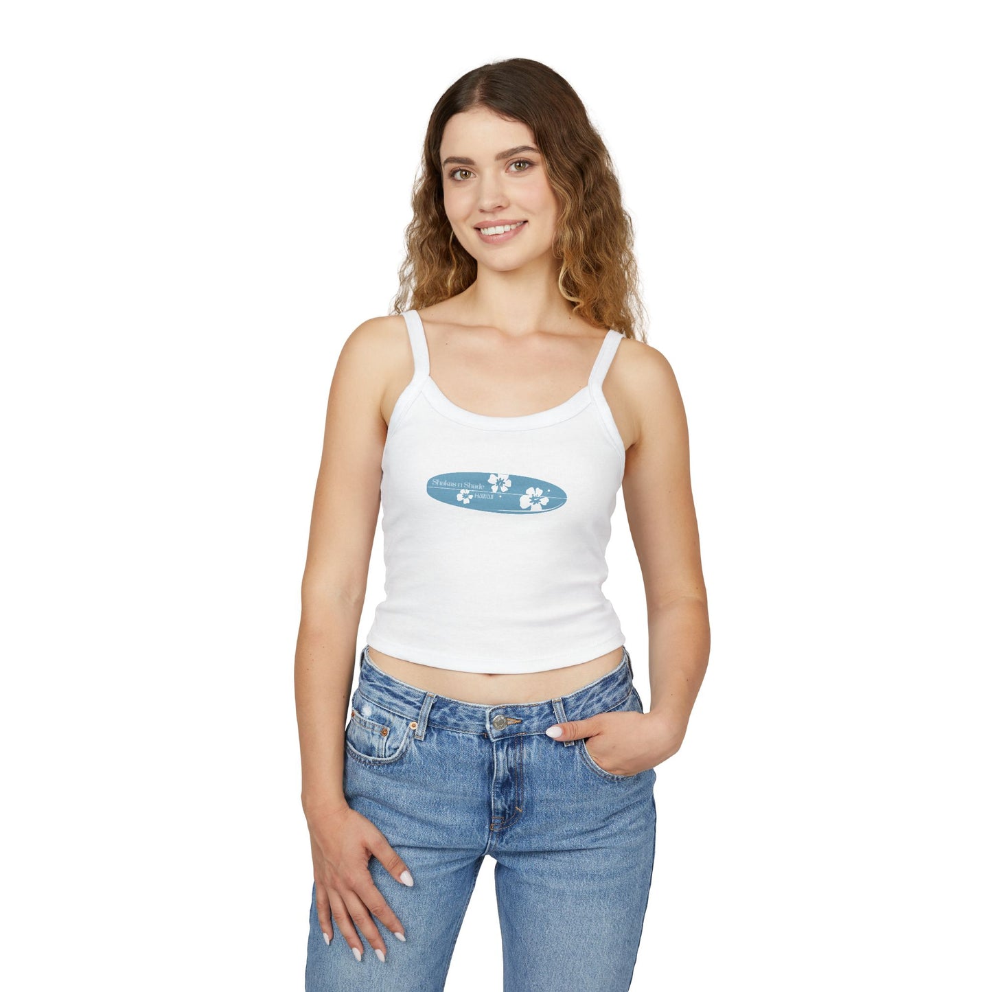 Hibiscus Surfboard Women's Spaghetti Strap Tank Top