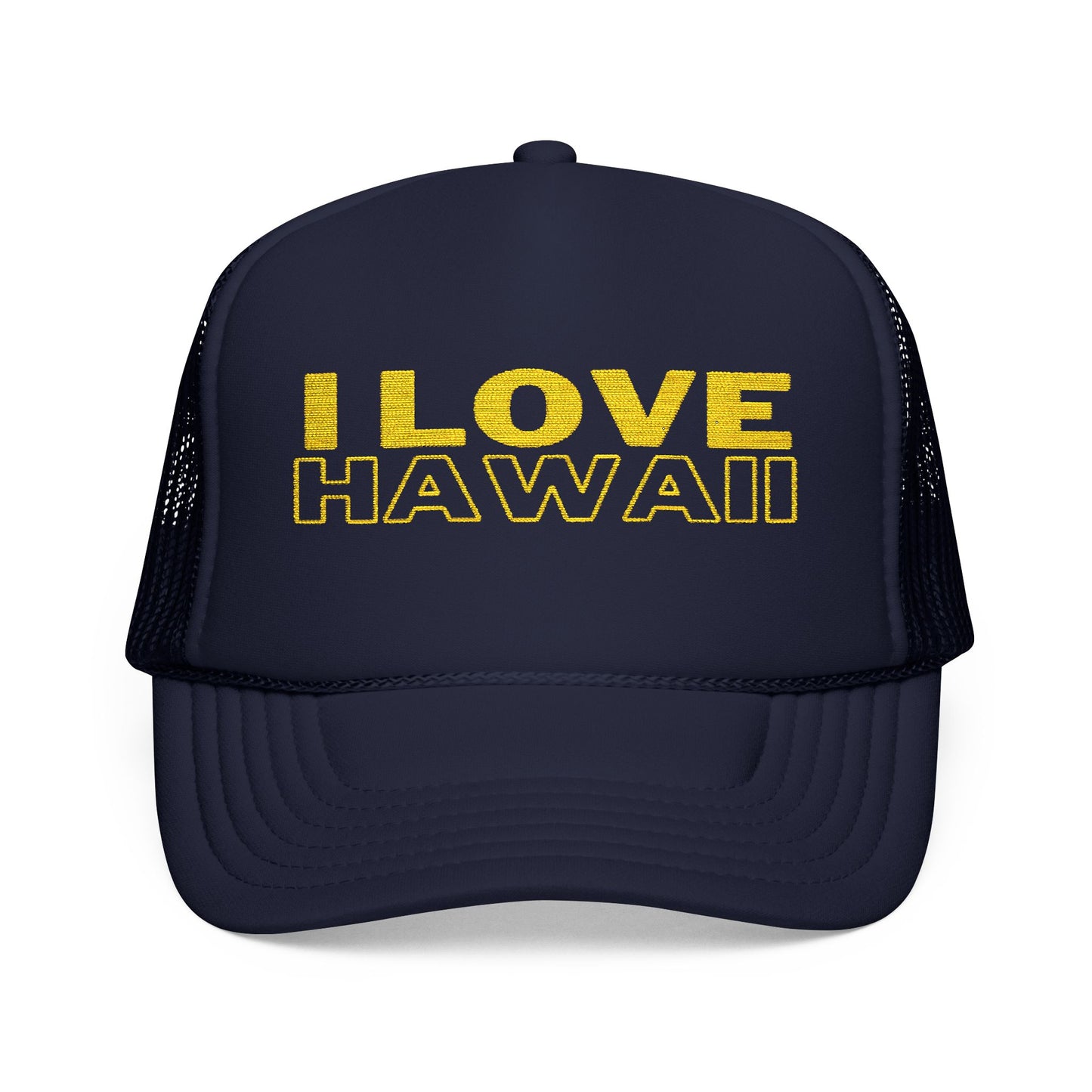 I Love Hawaii Embroidered Foam Trucker Hat