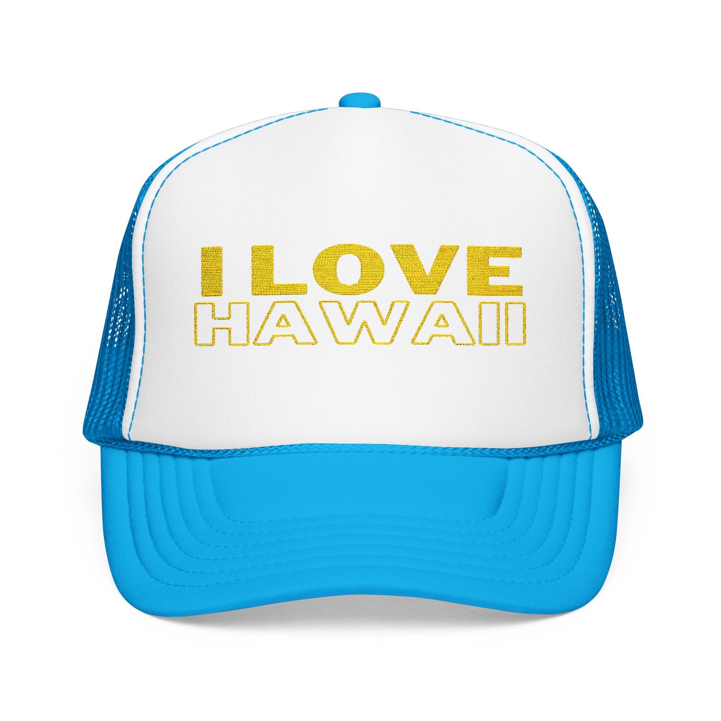 I Love Hawaii Embroidered Foam Trucker Hat