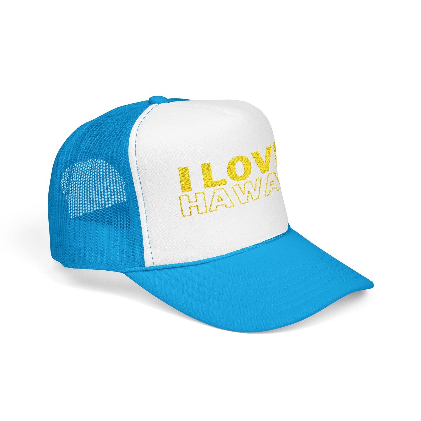 I Love Hawaii Embroidered Foam Trucker Hat