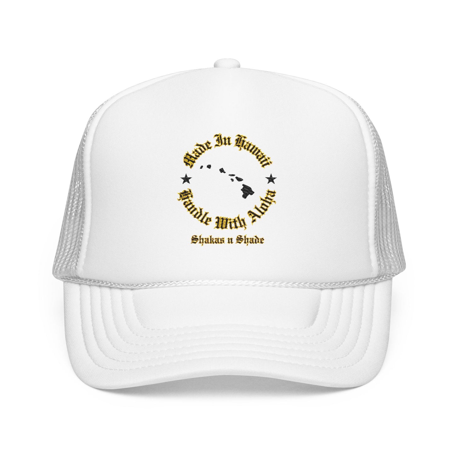 Made In Hawaii Handle With Aloha Embroidered Foam Trucker Hat