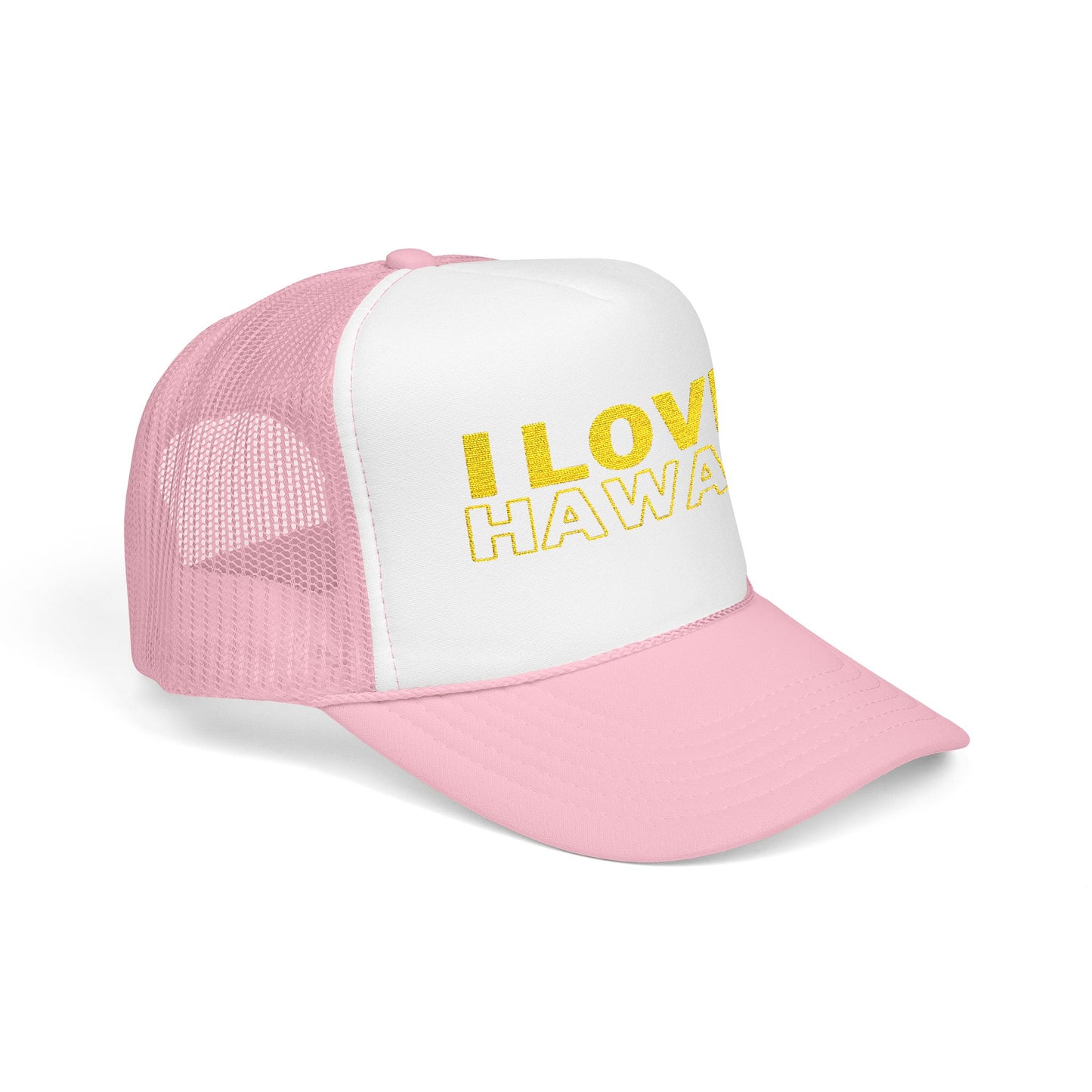 I Love Hawaii Embroidered Foam Trucker Hat
