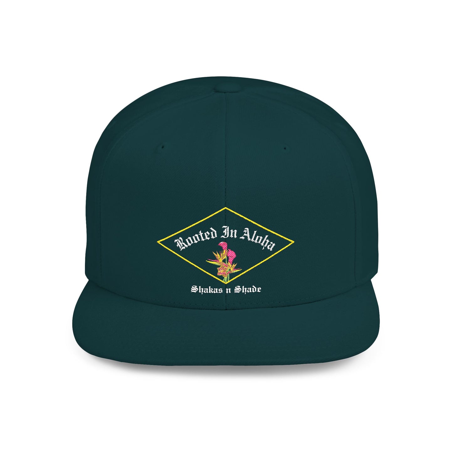 Rooted In Aloha Flat Bill Snapback Cap