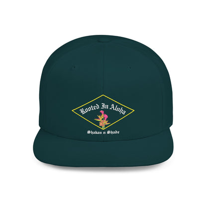 Rooted In Aloha Flat Bill Snapback Cap