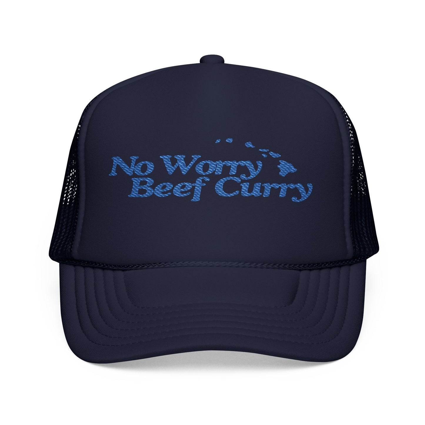 No Worry Beef Curry Embroidered Foam Trucker Hat