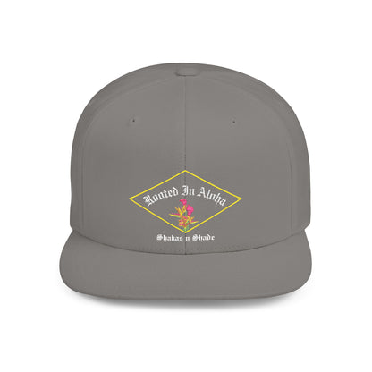 Rooted In Aloha Flat Bill Snapback Cap