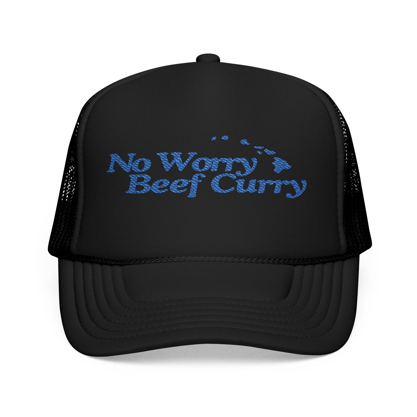 No Worry Beef Curry Embroidered Foam Trucker Hat