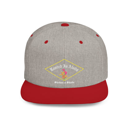 Rooted In Aloha Flat Bill Snapback Cap