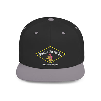 Rooted In Aloha Flat Bill Snapback Cap