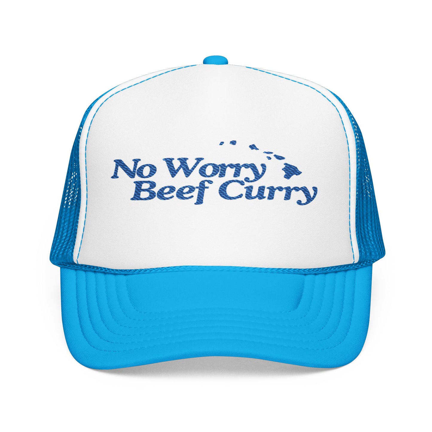 No Worry Beef Curry Embroidered Foam Trucker Hat