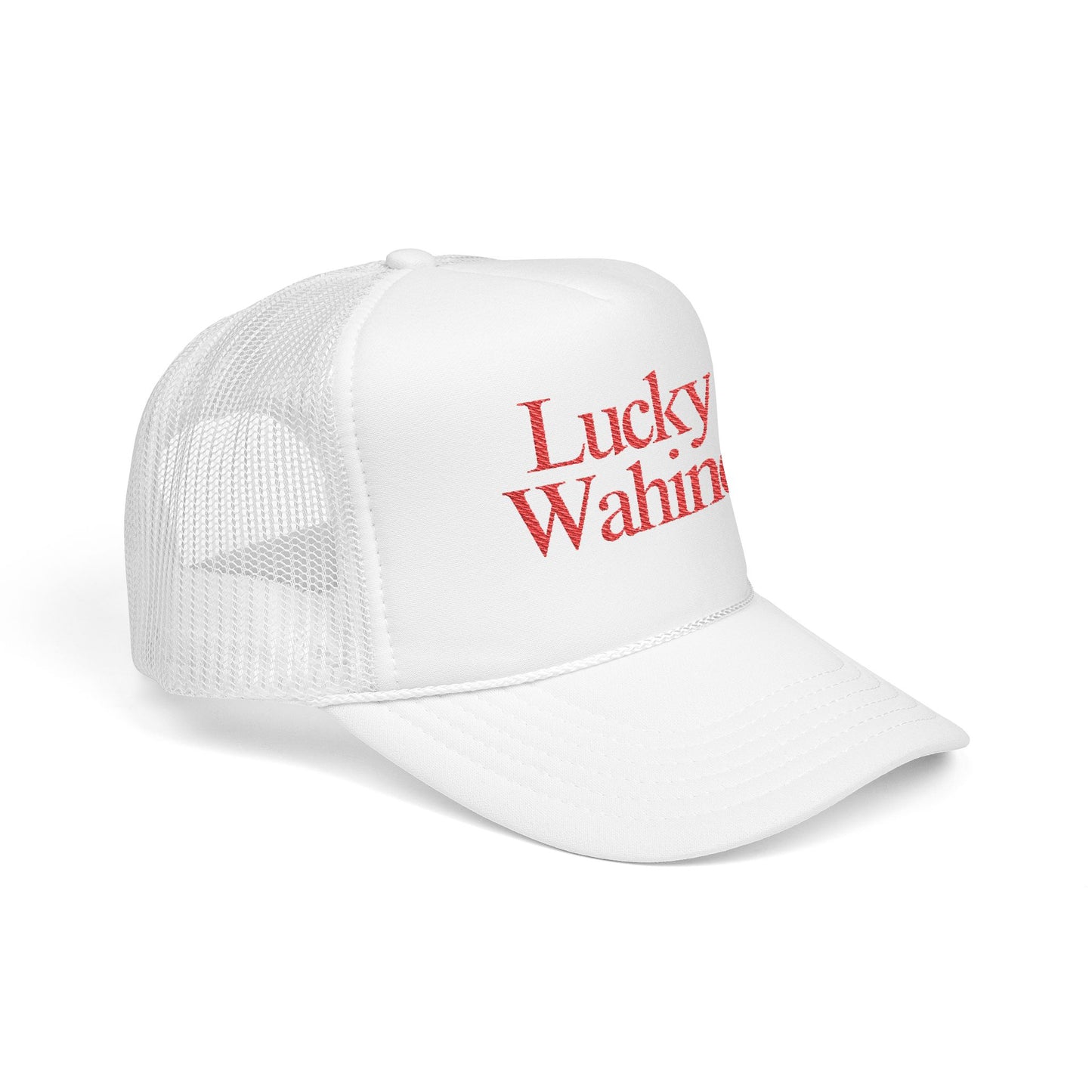 Lucky Wahine Embroidered Foam Trucker Hat