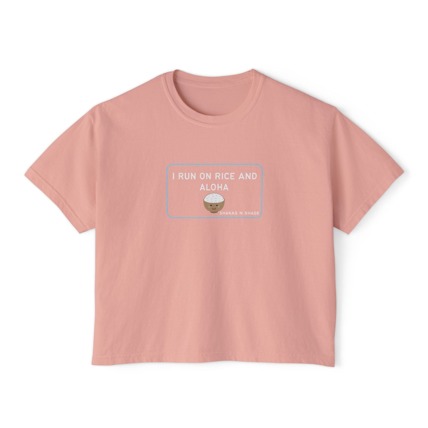 I Run On Rice and Aloha Womens Boxy Tee