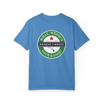 What, Where's Your Badge? Mens T-Shirt