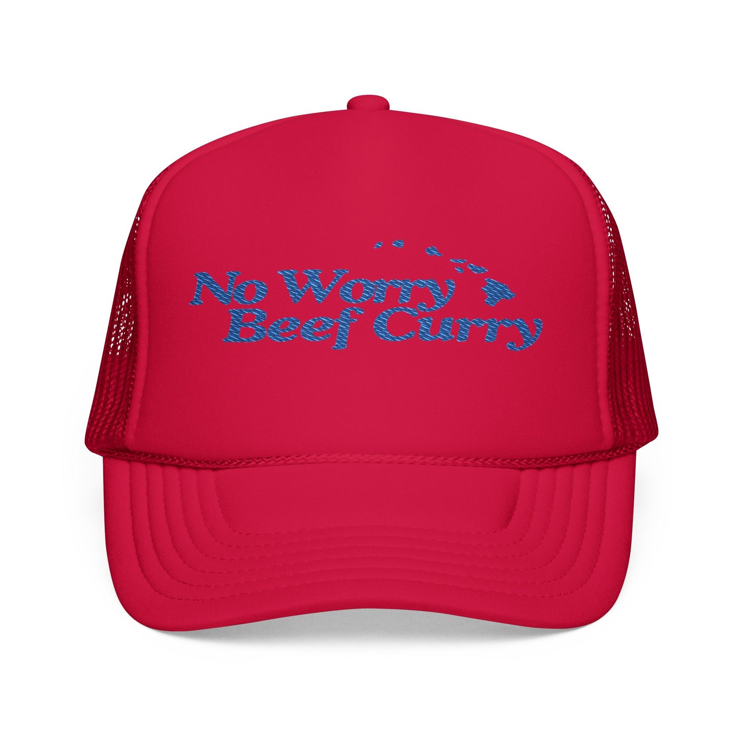 No Worry Beef Curry Embroidered Foam Trucker Hat