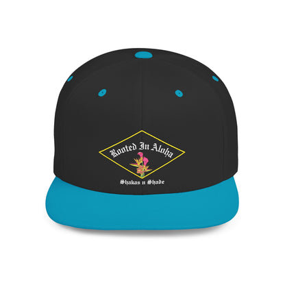 Rooted In Aloha Flat Bill Snapback Cap