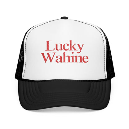 Lucky Wahine Embroidered Foam Trucker Hat