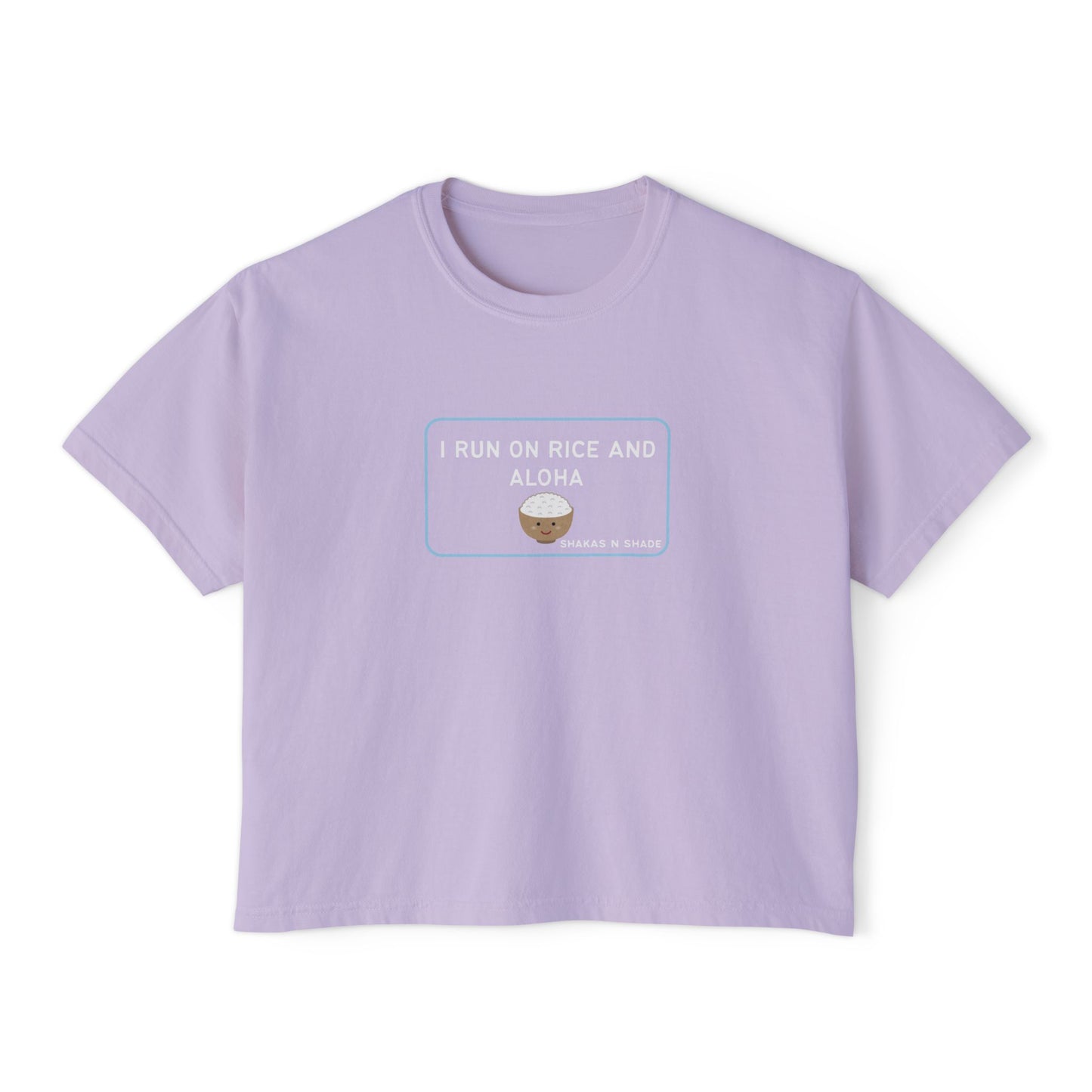 I Run On Rice and Aloha Womens Boxy Tee