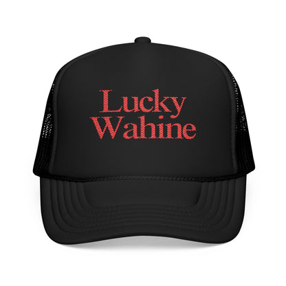 Lucky Wahine Embroidered Foam Trucker Hat