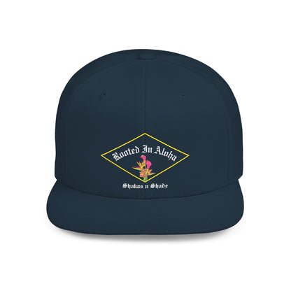 Rooted In Aloha Flat Bill Snapback Cap