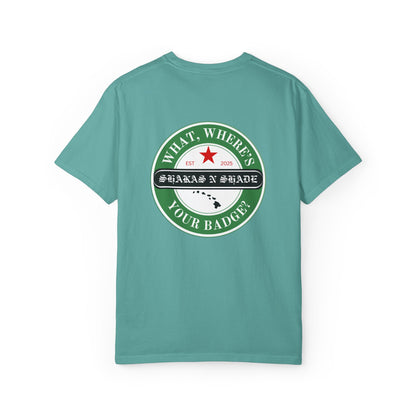 What, Where's Your Badge? Mens T-Shirt