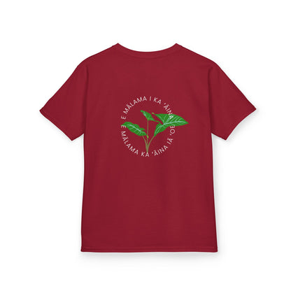 E mālama i ka ʻāina, e mālama ka ʻāina iā ʻoe (Care for the land, and the land will care for you) Youth T-Shirt