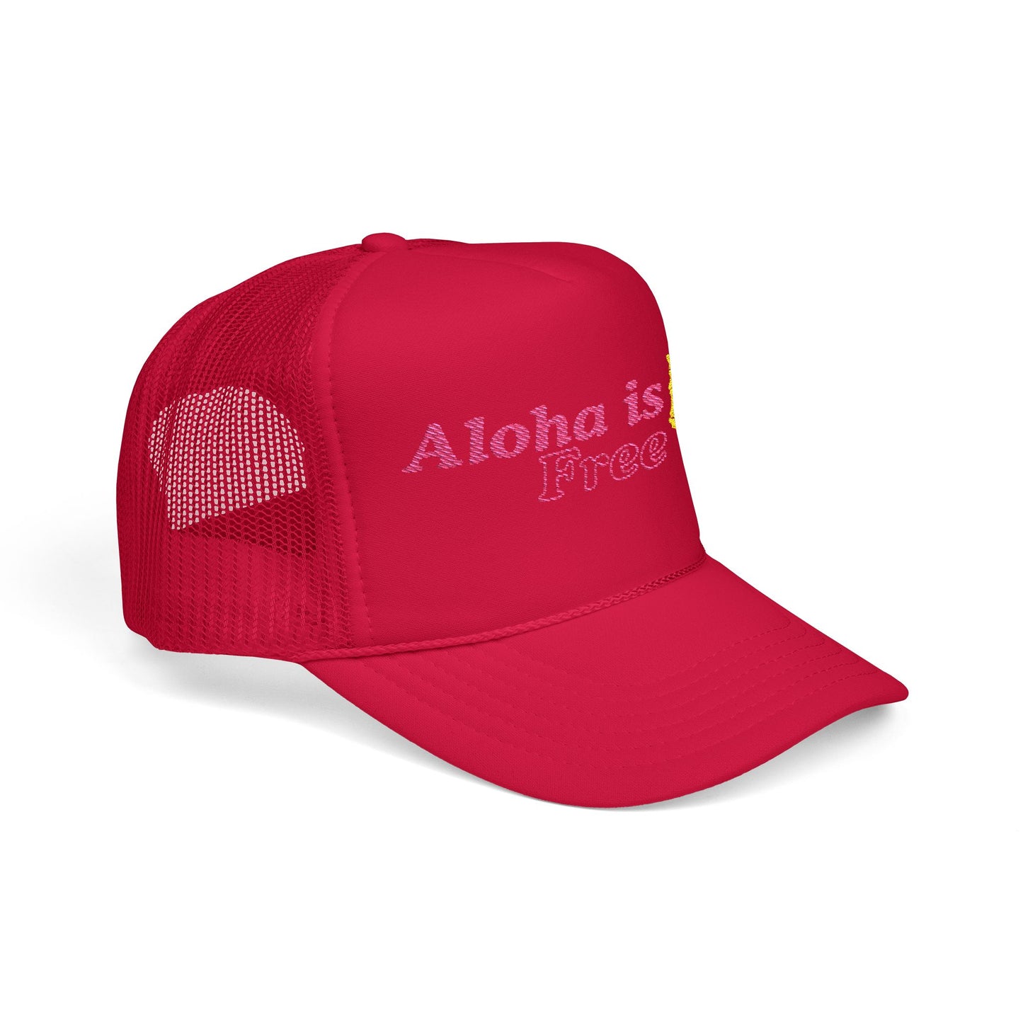 Aloha Is Free Embroidered Foam Trucker Hat