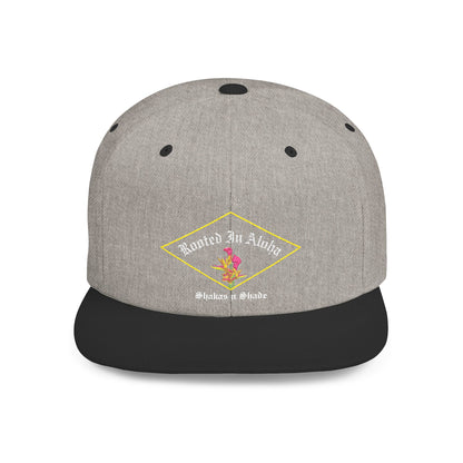 Rooted In Aloha Flat Bill Snapback Cap
