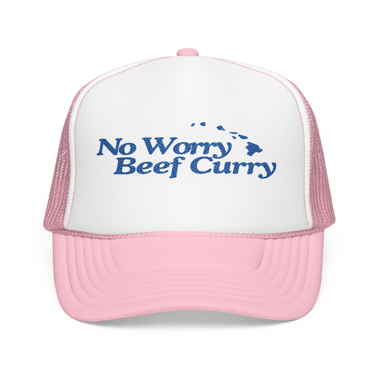 No Worry Beef Curry Embroidered Foam Trucker Hat