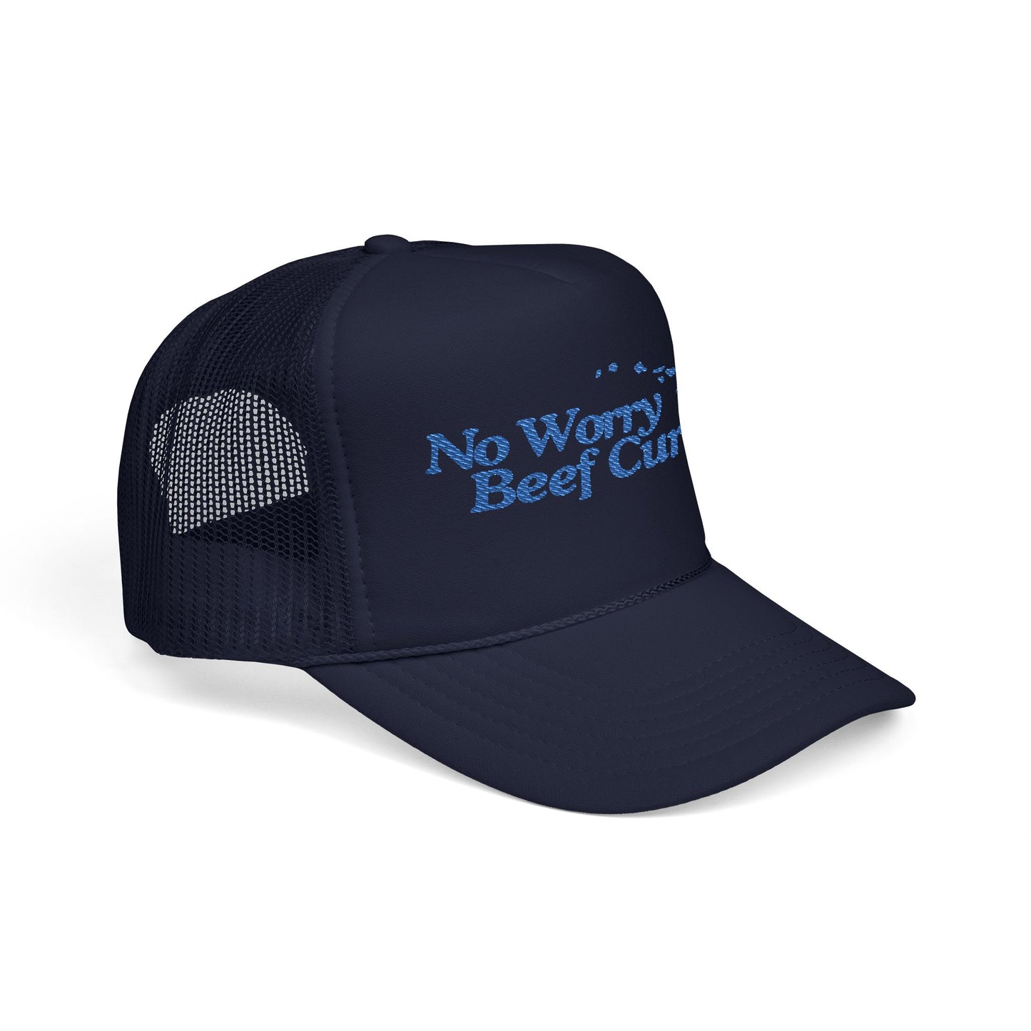 No Worry Beef Curry Embroidered Foam Trucker Hat