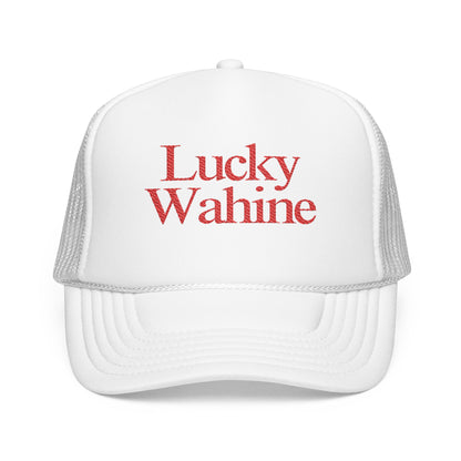 Lucky Wahine Embroidered Foam Trucker Hat